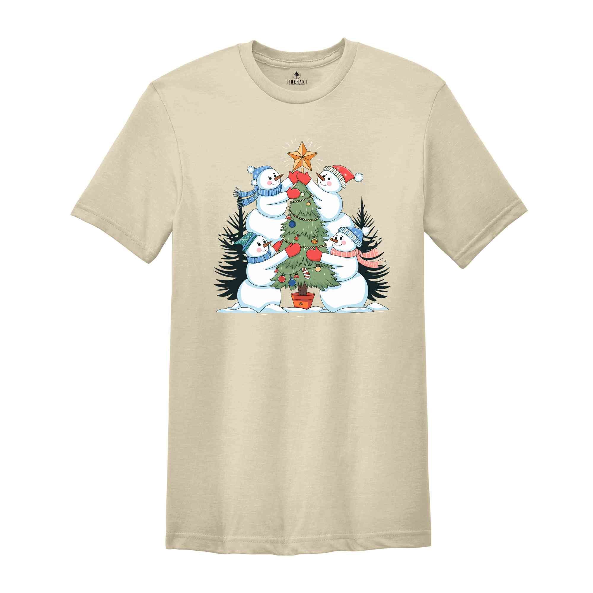 Snowman Shirt, Christmas Tree Shirt, Cute Holiday Tee, Christmas Shirt, Funny Snowman Shirt, Gift for Christmas, Winter Lover Shirt