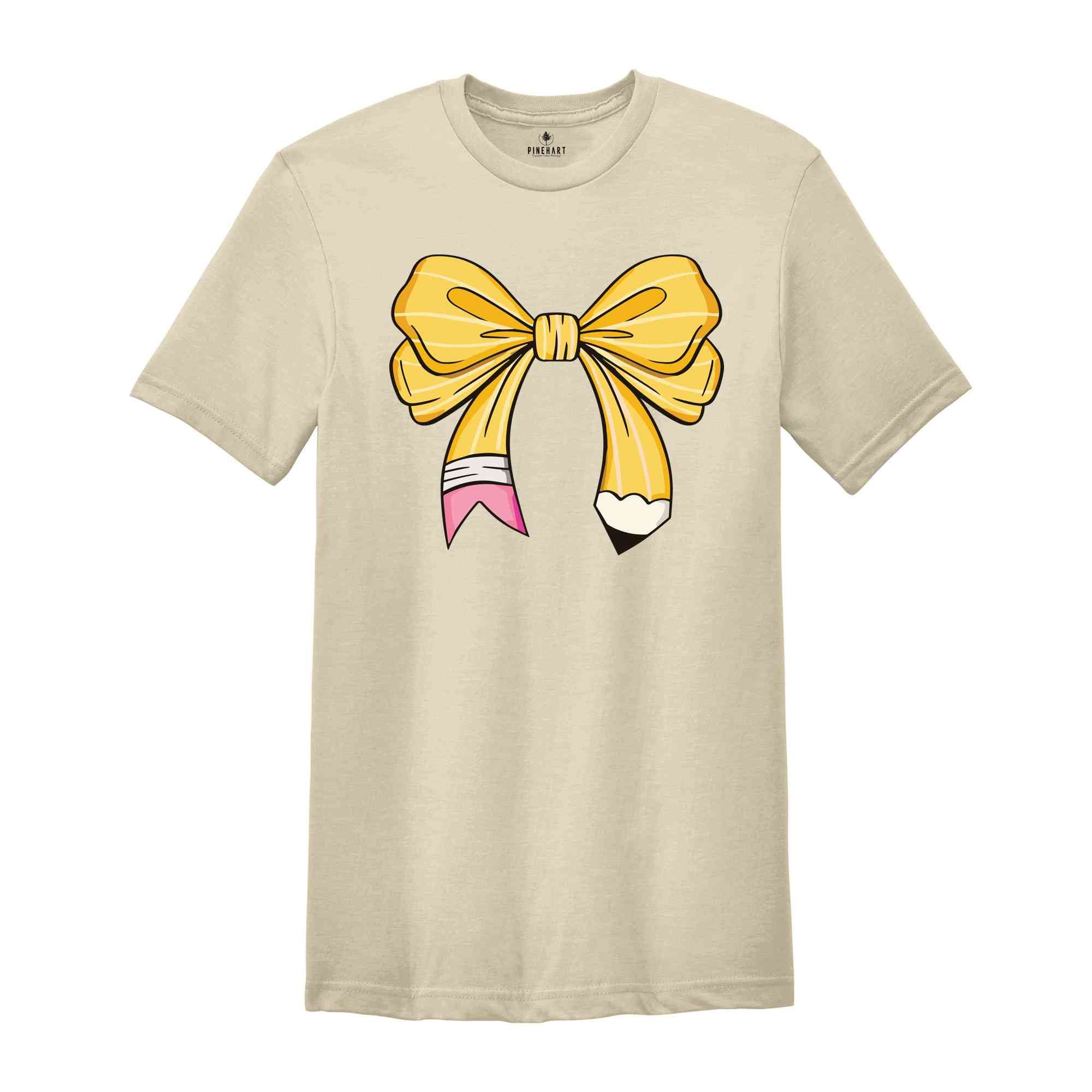 Pencil Bow Shirt, Coquette Teacher Shirt, Coquette Pencil Bow Shirt, Back To School Shirt, Teacher Appreciation Shirt, Teacher Shirt