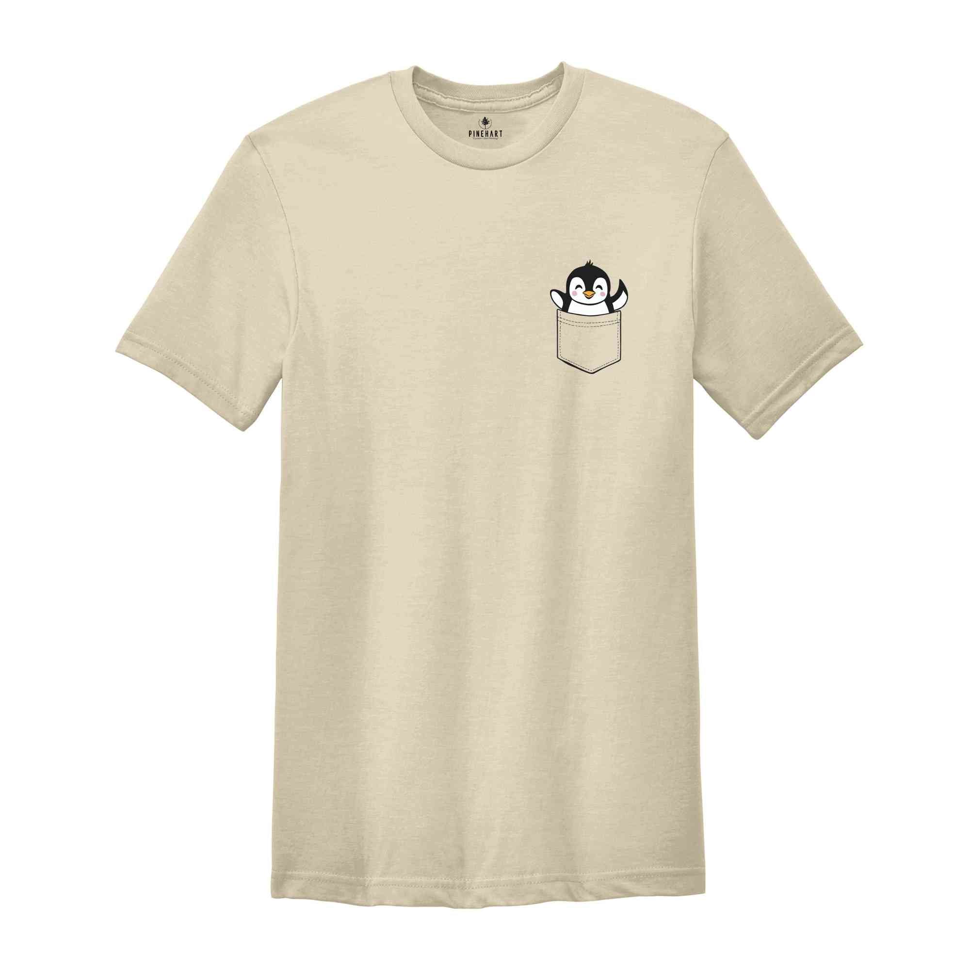 Penguin Shirt, Animal Lover Shirt, Pocket Penguin Shirt, Penguin Lover Gift, Cute Penguin In Pocket Shirt