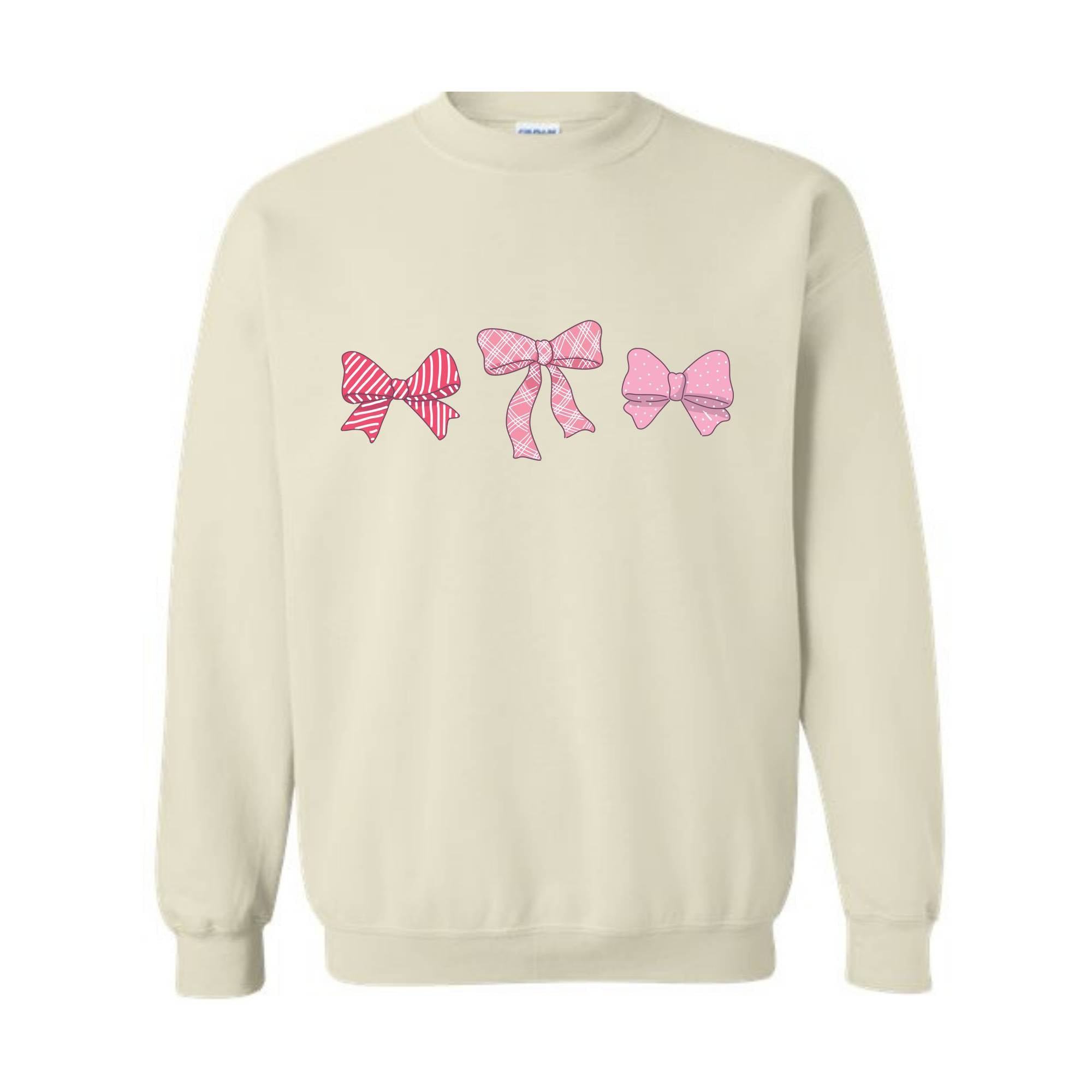 Cute Pink Ribbons Sweatshirt, Pink Bows Sweatshirt, Coquette Bows Core Sweatshirt, Pink Sweatshirt, Pink Core Hoodie