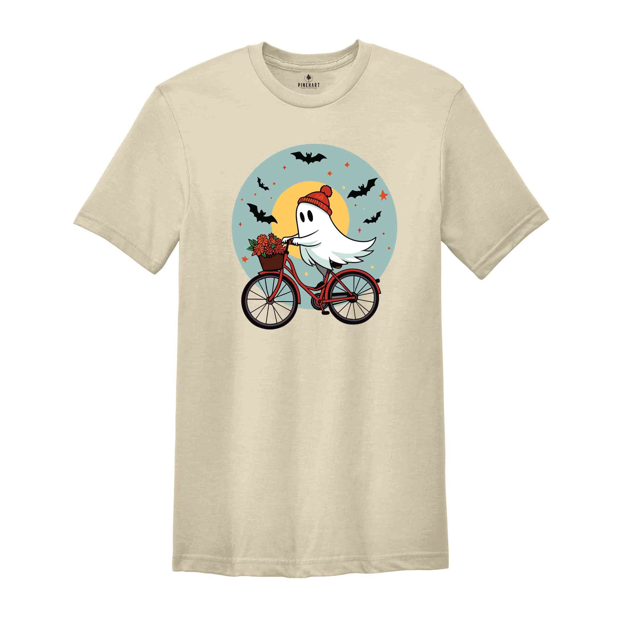 Ghost Bicycle Halloween Shirt, Halloween Ghost Shirt, Halloween Shirt, Fall Shirt, Halloween Party Shirt, Spooky Season Shirt, Spooky Shirt