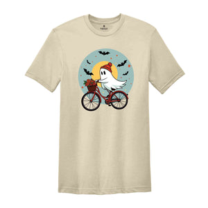 Ghost Bicycle Halloween Shirt, Halloween Ghost Shirt, Halloween Shirt, Fall Shirt, Halloween Party Shirt, Spooky Season Shirt, Spooky Shirt