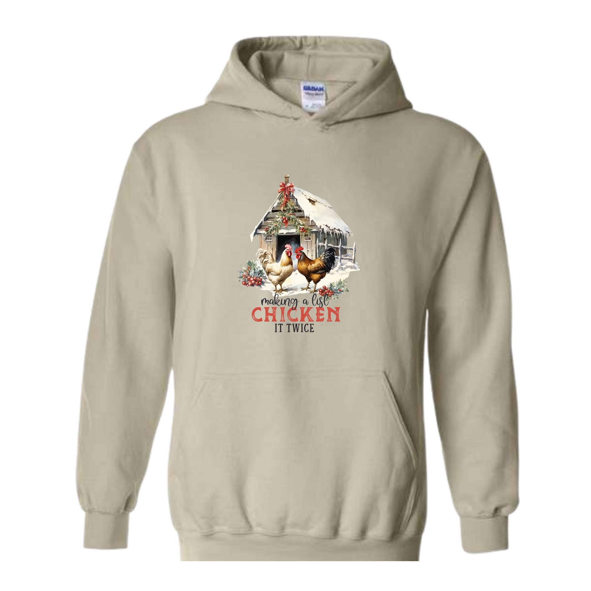 Making A List Chicken It Twice Hoodie, Christmas Hoodie, Christmas Gifts, Christmas Chicken Hoodie