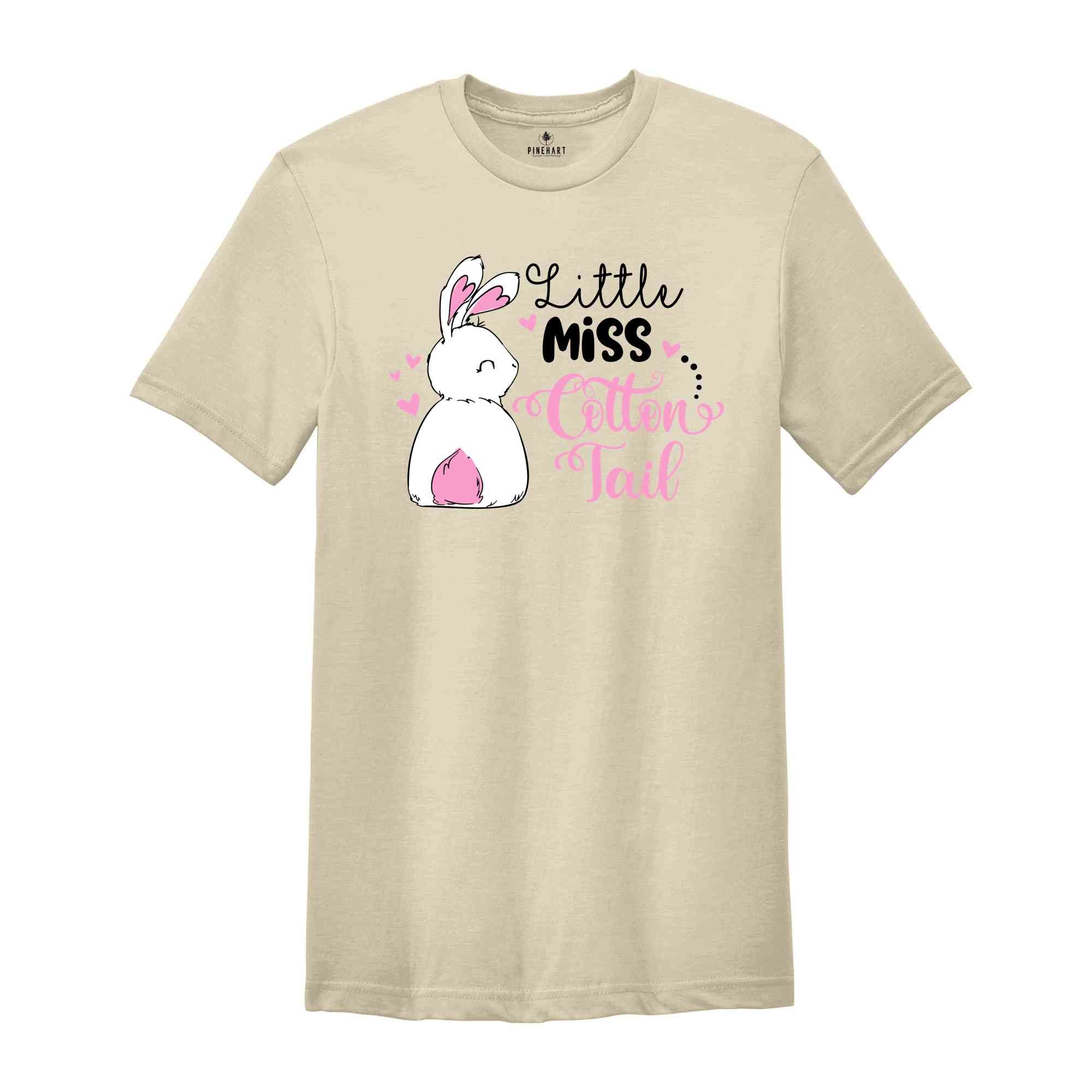 Little Miss Cotton Tail T-shirt, Bunny Lover Shirt, Easter Party Tee, Happy Easter 2024 Gift, Cute Easter Gift