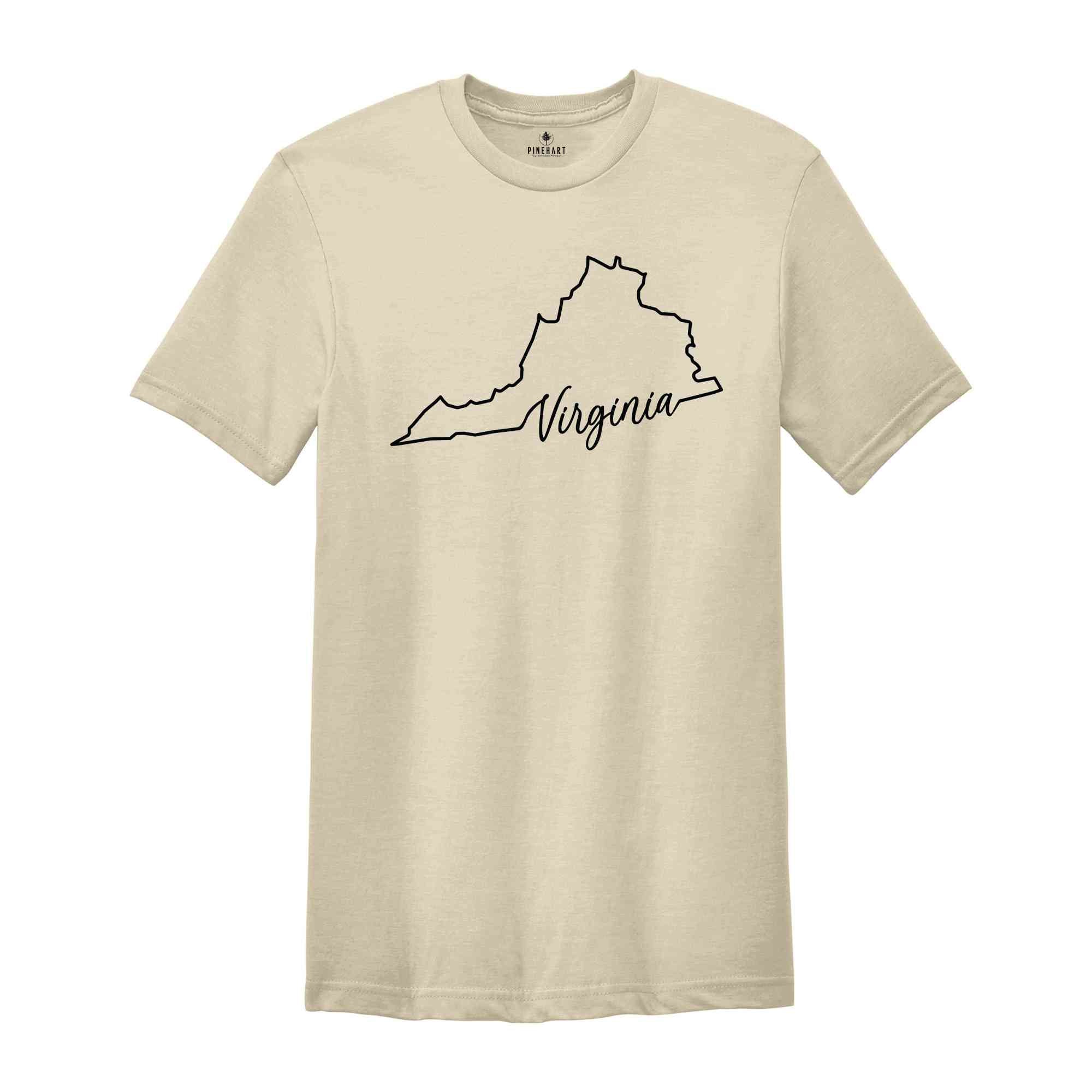 Virginia State Shirt, The USA State Shirt, Virginia USA Shirt, Virginia Map Outline Shirt, US Outline Shirt, United States Shirt