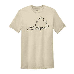 Virginia State Shirt, The USA State Shirt, Virginia USA Shirt, Virginia Map Outline Shirt, US Outline Shirt, United States Shirt