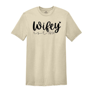 Wifey Est 2024 Shirt, New Bride Clothing, From Miss To Mrs Shirt, Bridal T-Shirt, Bride Party Matching, Future Mrs Shirt