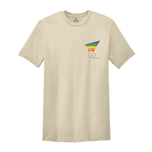 Pride Paper Plane Shirt, LGBT Flag Shirt, Bisexual Shirt, Lesbian T-Shirt, Rainbow Shirt, LGBT Pocket Shirt, Gay Pride Shirt