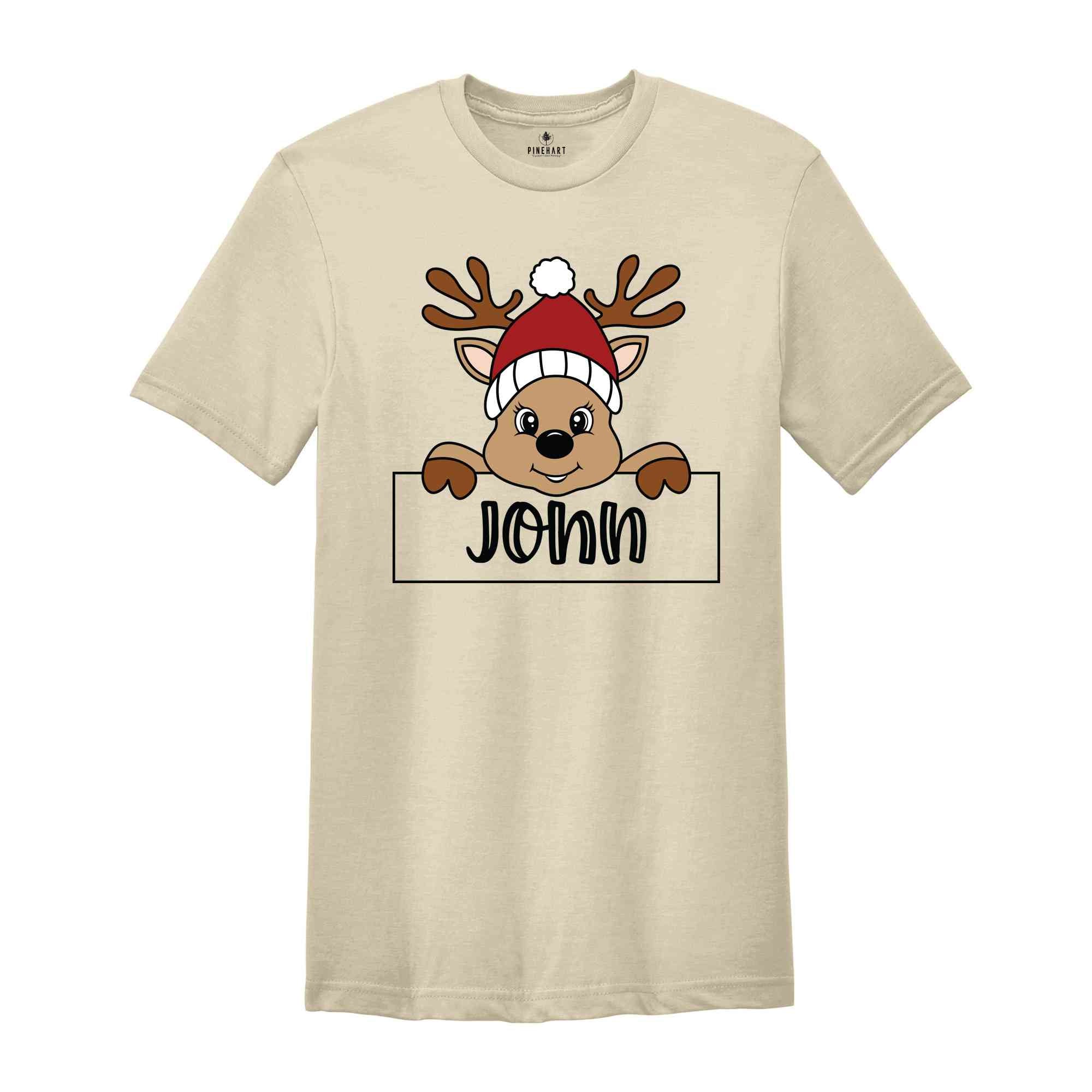 Reindeer Family Christmas Shirt, Personalized Christmas Family Shirt, Custom Family Name Shirt, Funny Christmas Shirt, Christmas Gift