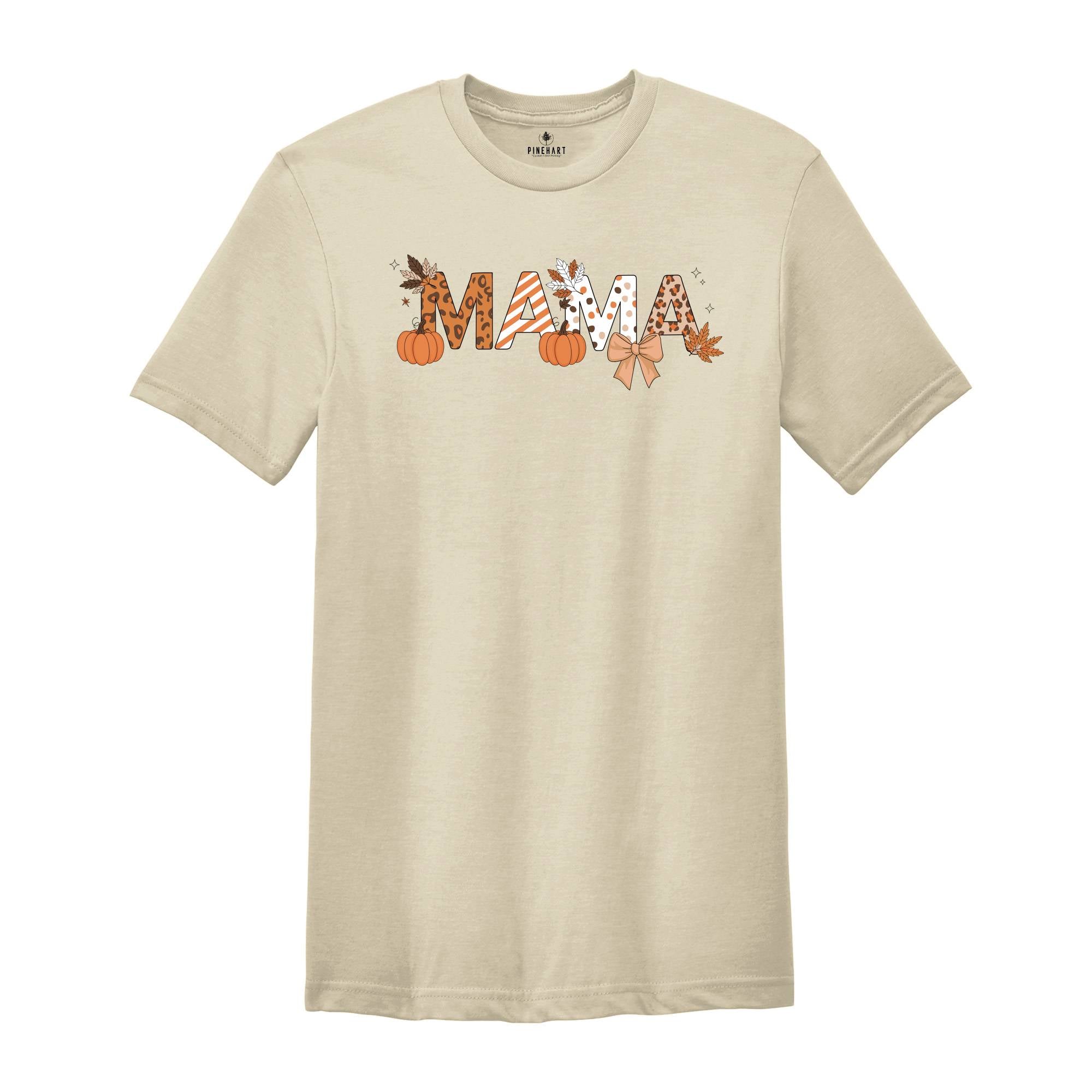 Fall Mama Coquette Pumpkin Shirt, Fall Vibes Shirt, Holiday Season Shirt, Mom Fall Gifts, Cute Mom Shirt, Thanksgiving Shirt