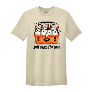 Just Here For The Boos Shirt, Halloween T-Shirt, Halloween Gift, Funny Halloween T-Shirt, Halloween Ghost Shirt, Spooky Season Gift