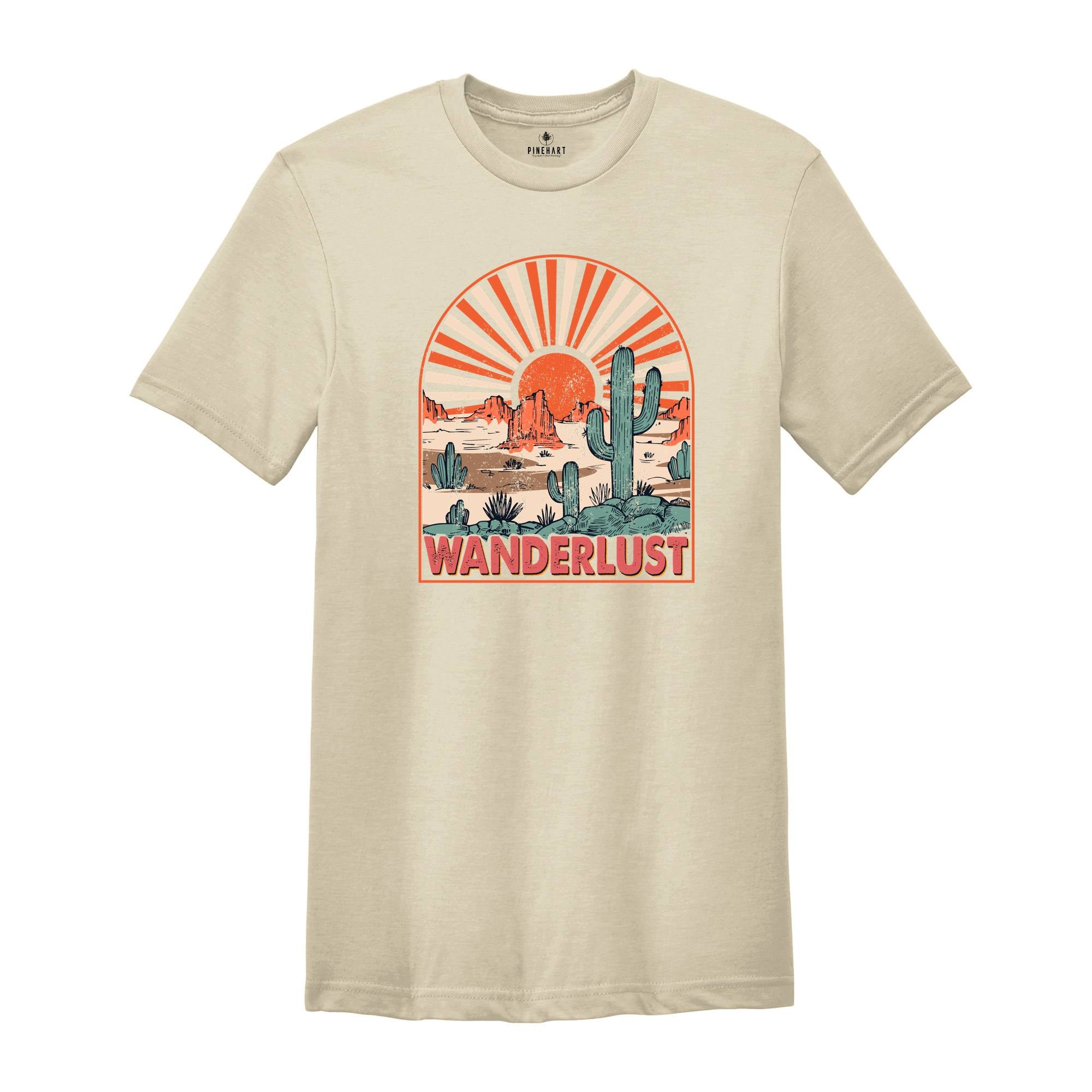 Wanderlust Desert Shirt, Western Shirt, Cactus Shirt, Cow Skull Shirt, Desert Vibes Shirt, Country Shirt, Arizona Shirt