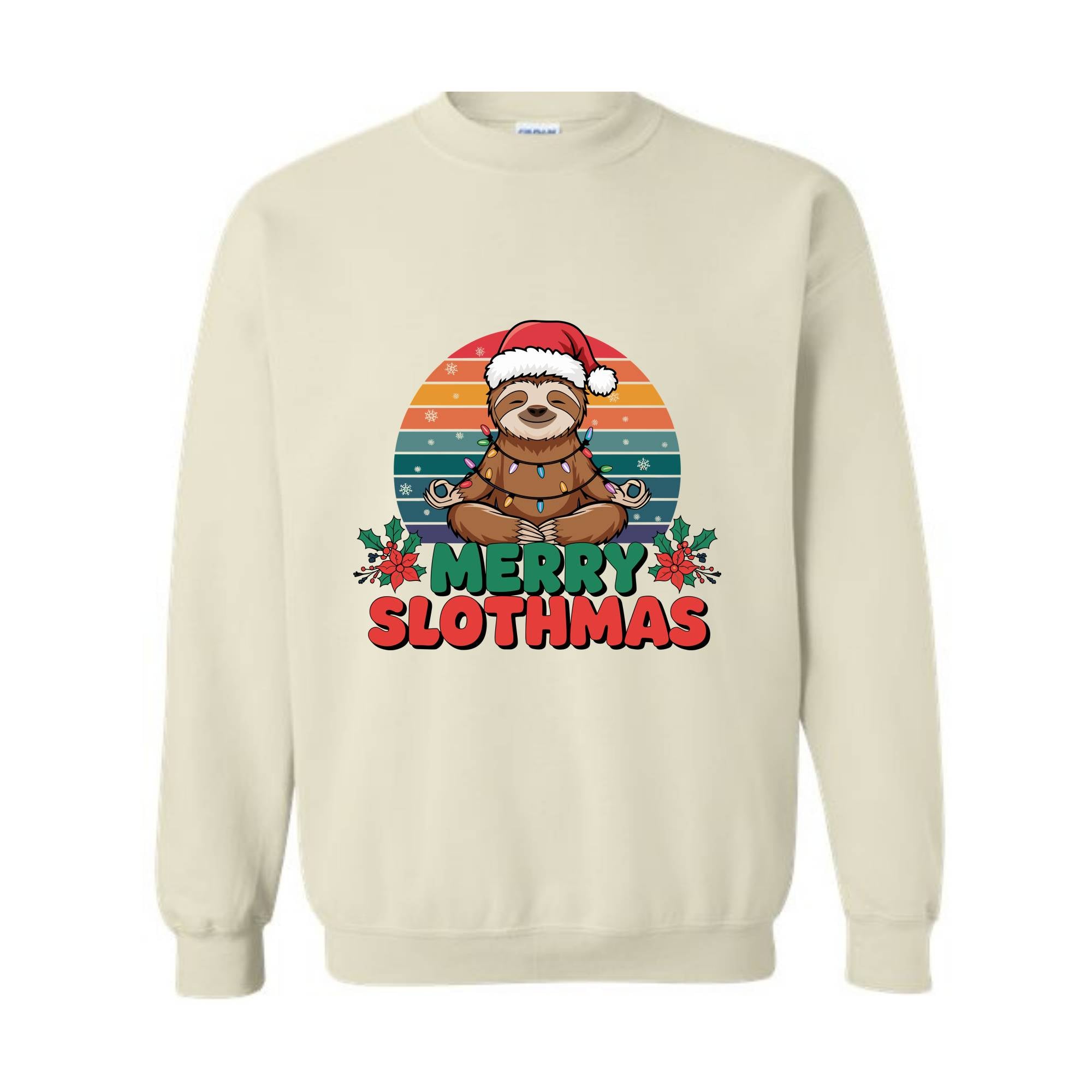 Merry Slothmas Sweatshirt, Yoga Lover Gifts, Pilates Christmas Gift