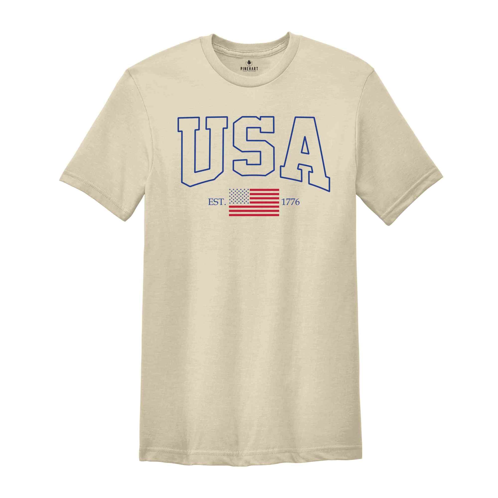 USA Flag Est 1776 Shirt, Patriotic Fourth Of July T-Shirt, American Flag Shirt, 4th Of July Gifts, Independence Day Shirts