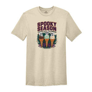 Spooky Season Tastes Like Halloween Shirt, Funny Halloween Shirt, Ghost Shirt, Halloween Gift, Retro Fall Shirt, Ice Cream Lover Gift