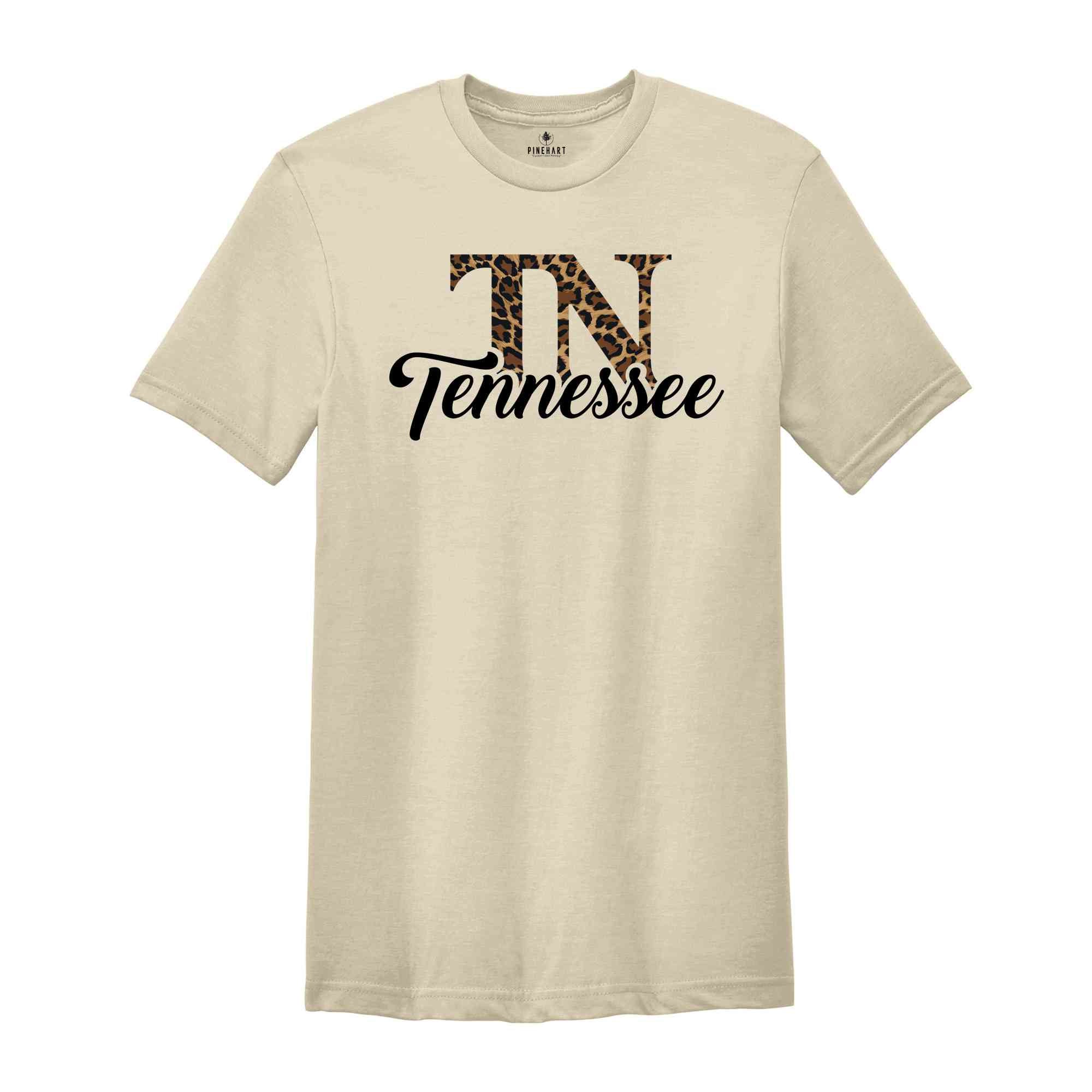 Tennessee Shirt, Leopard Print TN Shirt, Tennessee Football Shirt, Game Day Shirt, Go Tennessee Shirt, Sport Mom Tee