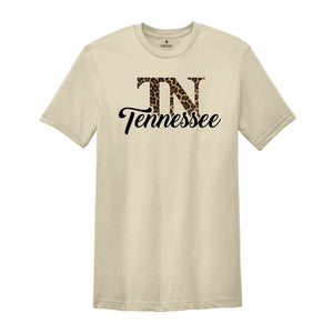 Tennessee Shirt, Leopard Print TN Shirt, Tennessee Football Shirt, Game Day Shirt, Go Tennessee Shirt, Sport Mom Tee