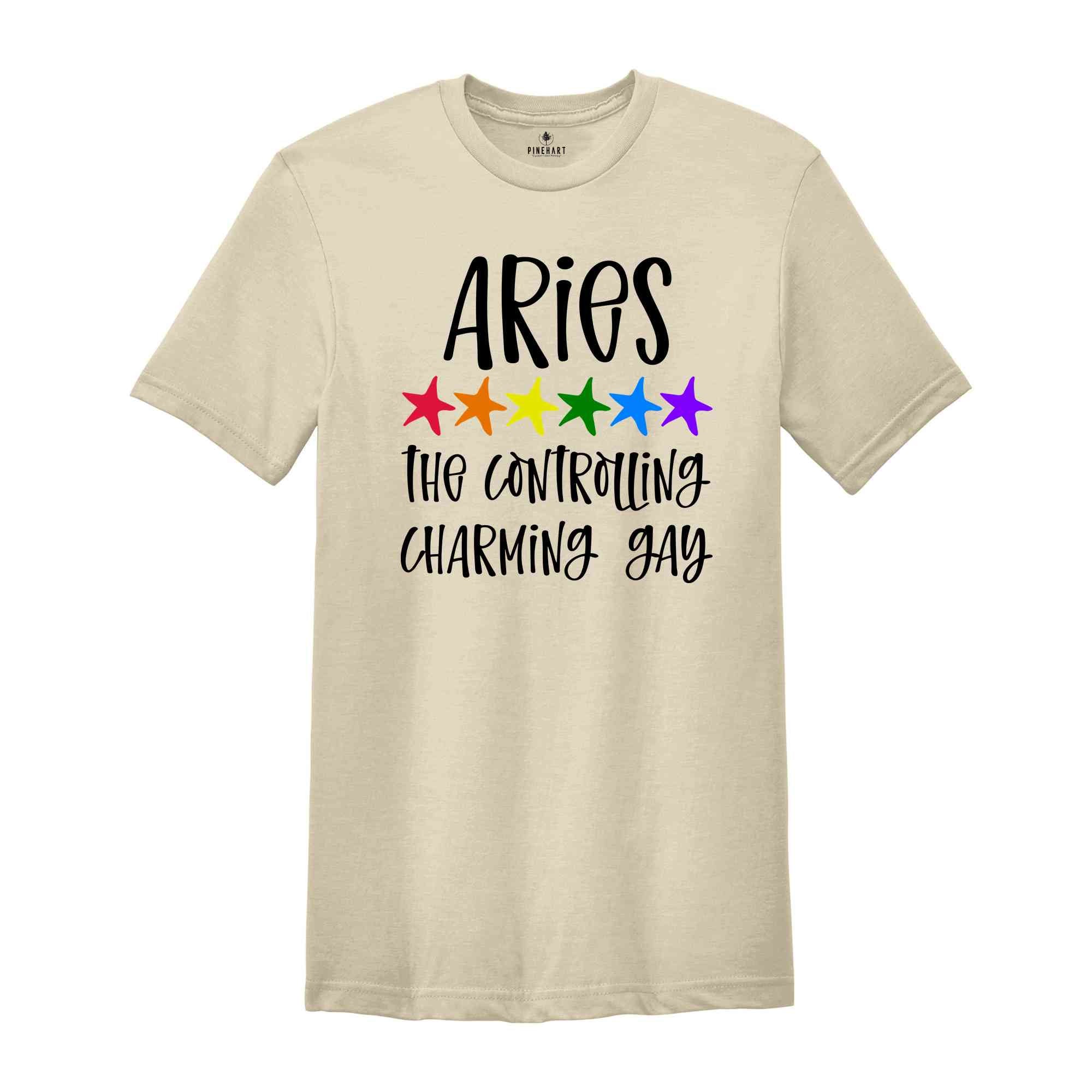 Aries The Controlling Charming Gay Zodiac Shirt, LGBT Pride Shirt, Aries Shirt, Gift For Gay Shirt, Gay Pride Shirt, Gay Zodiac Shirt