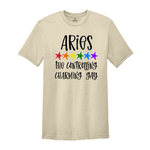 Aries The Controlling Charming Gay Zodiac Shirt, LGBT Pride Shirt, Aries Shirt, Gift For Gay Shirt, Gay Pride Shirt, Gay Zodiac Shirt