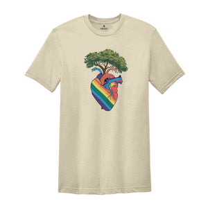 Progress Pride Shirt, Rainbow Pride Flag Gift, LGBT Shirt, Pride Month Festival Shirt, Inclusive Flag Shirt, Heart Tree of Life Shirt