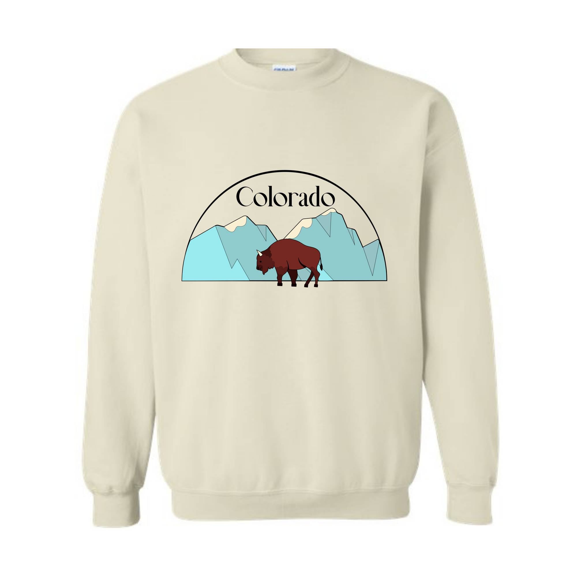 Colorado State Sweatshirt, Trendy State Sweatshirt, Colorado Mountain Sweatshirt, Mountain Sweatshirt, Buffalo Sweatshirt, Holiday Hoodie