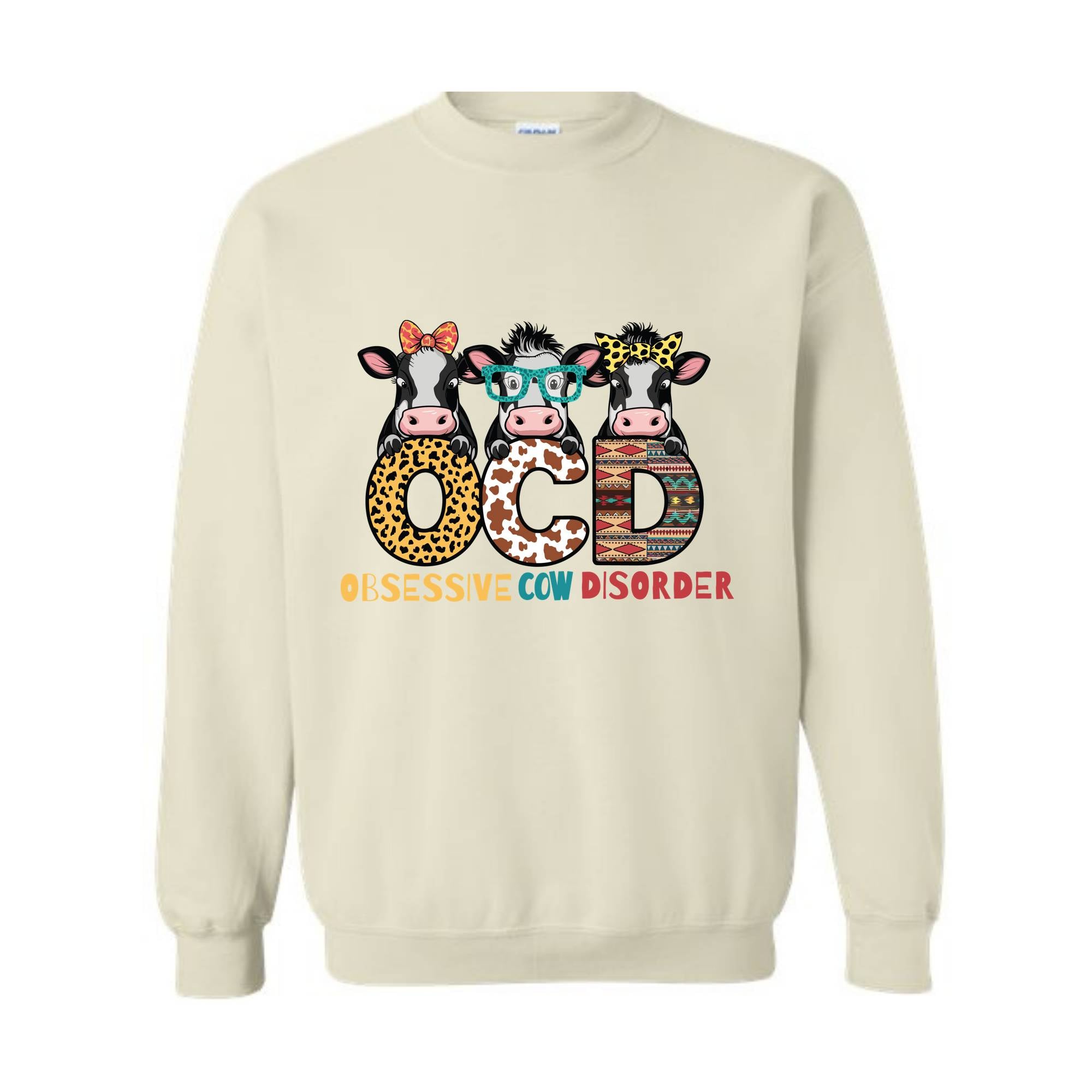 Obsessive Cow Disorder Hoodie, Cute Animal Lovers Sweatshirt, Colorful OCD Hoodie, Funny Cow Friends Sweatshirt, Animal Lovers Sweater