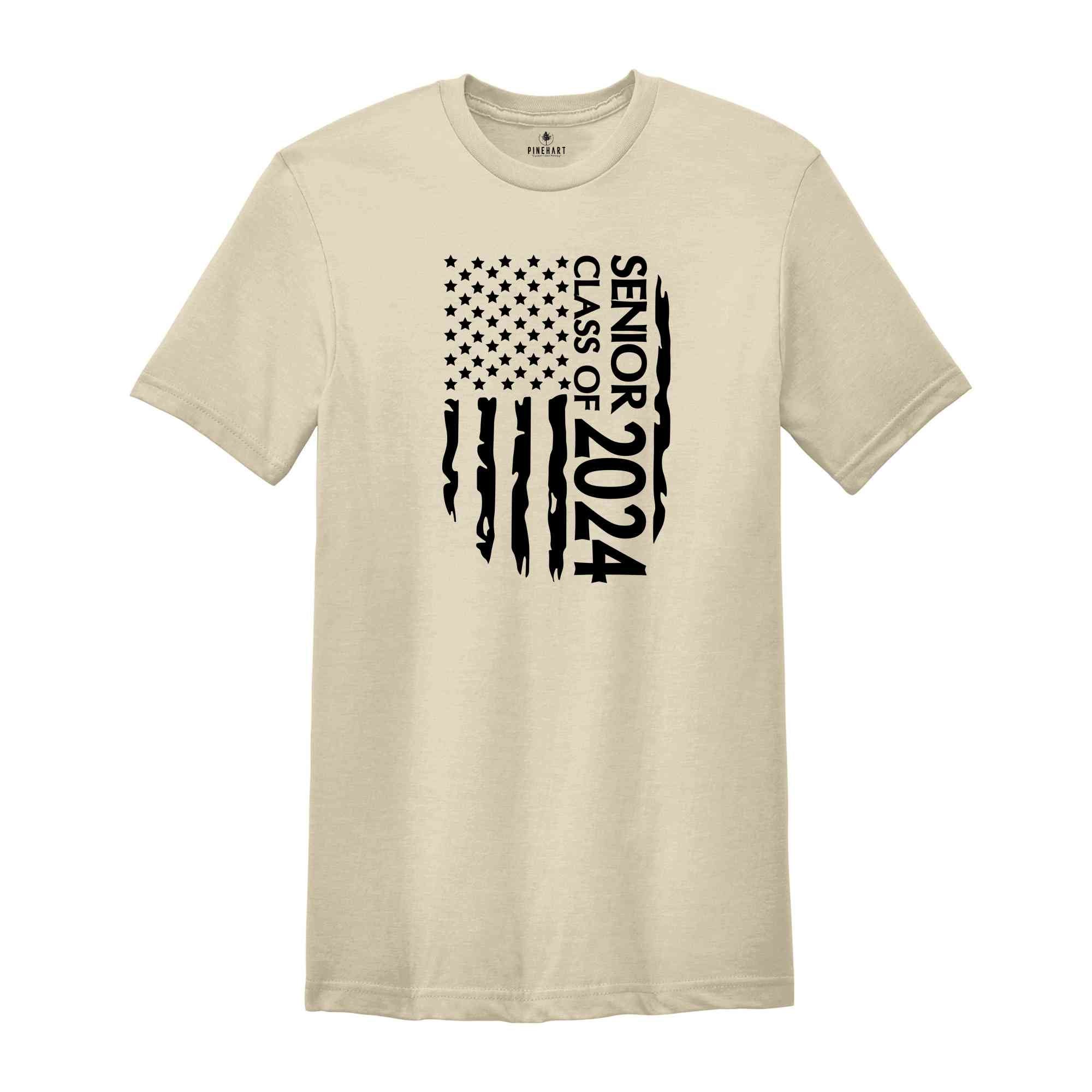 Senior 2024 Shirt, Class of 2024 Graduation Gift, Senior Skip Day Shirt, Proud Graduate Shirt, American Flag Shirt