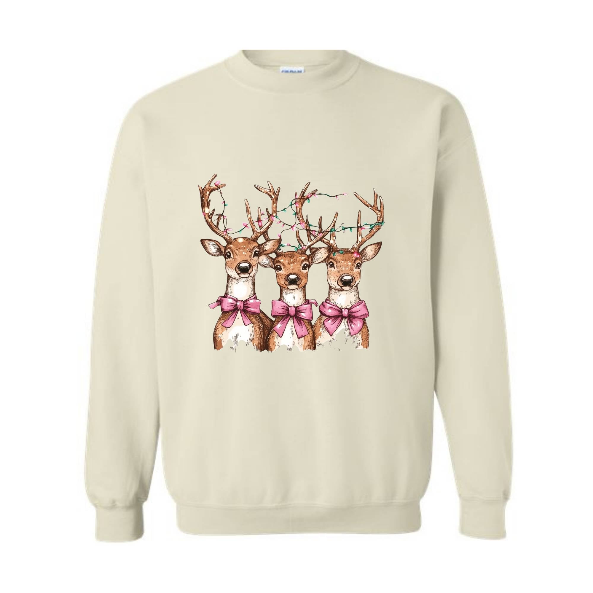 Retro Christmas Deer Sweatshirt, Vintage Deer Christmas Sweater, Cute Christmas Deer Hoodie, Christmas Gifts