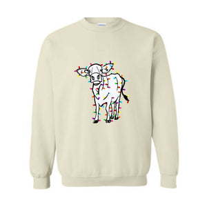 Christmas Highland Cow Sweatshirt, Christmas Animals Sweatshirt, Farm Cow Sweater, Farmer Christmas Sweatshirt