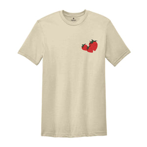 Strawberry Shirt, Fruit Shirt, Botanical Garden T-Shirt, Cottagecore Berries Shirt, Garden Lover Gift, Farmers Market Shirt