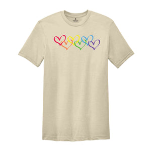 Rainbow Hearts Shirt, Love Is Love Shirt, Rainbow Shirt, Hearts Shirt, Pride Rainbow Shirt, Pride Heart Shirt, LGBT Shirt, Gay Shirt