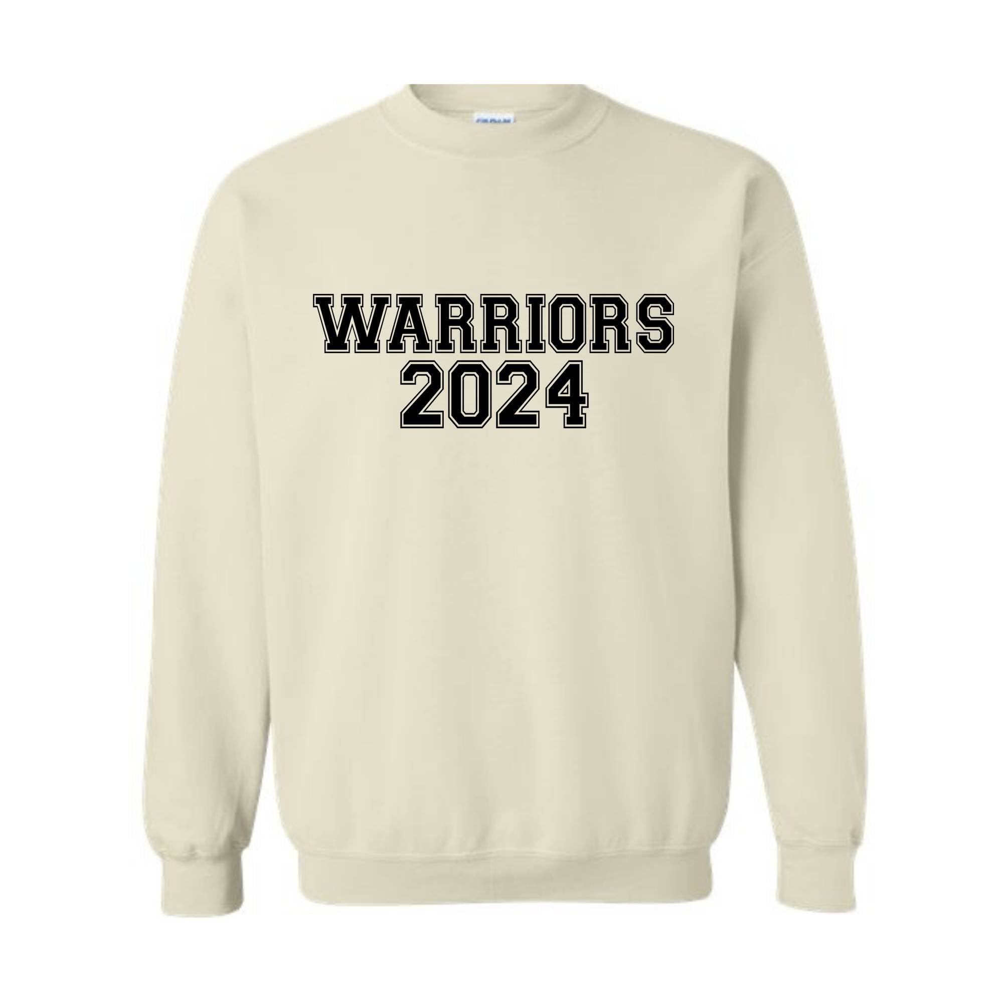 Team Mascot , Warriors-Mascot Crewneck, School Team Spirit, Warriors Fan Sweatshirt, Warriors Hoodie, Warriors Football