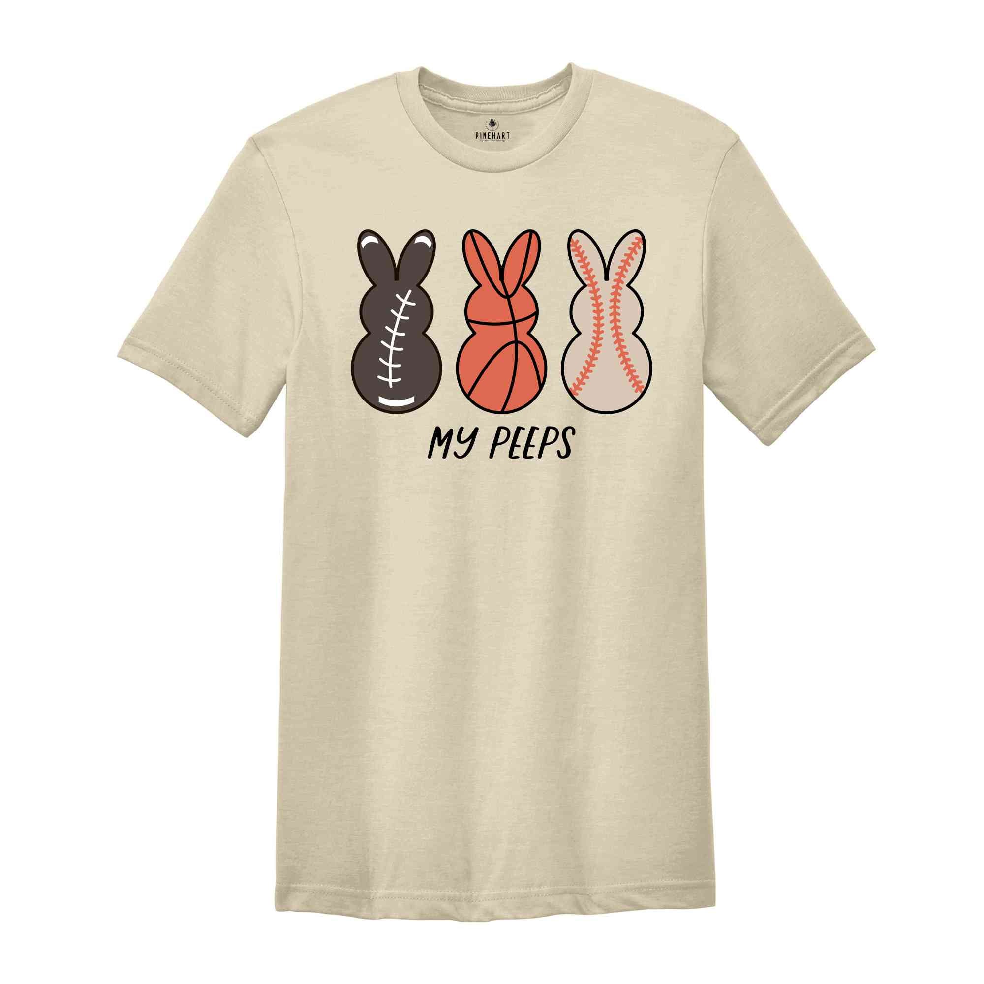 Easter Peeps Sports Shirt, My Peeps Shirt, Soccer Ball Easter Shirt, Basketball Easter Shirt, Cute Bunny Balls Shirt