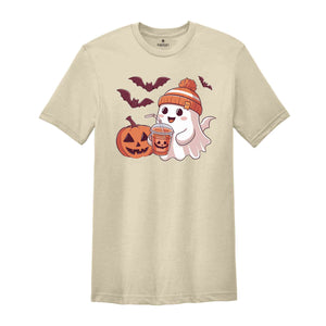 Cute Ghost Halloween Shirt, Fall Coffee Shirt, Mom Shirt, Little Ghost Juice Shirt, Ghost coffee Shirt, Cute Ghost Drinking Shirt