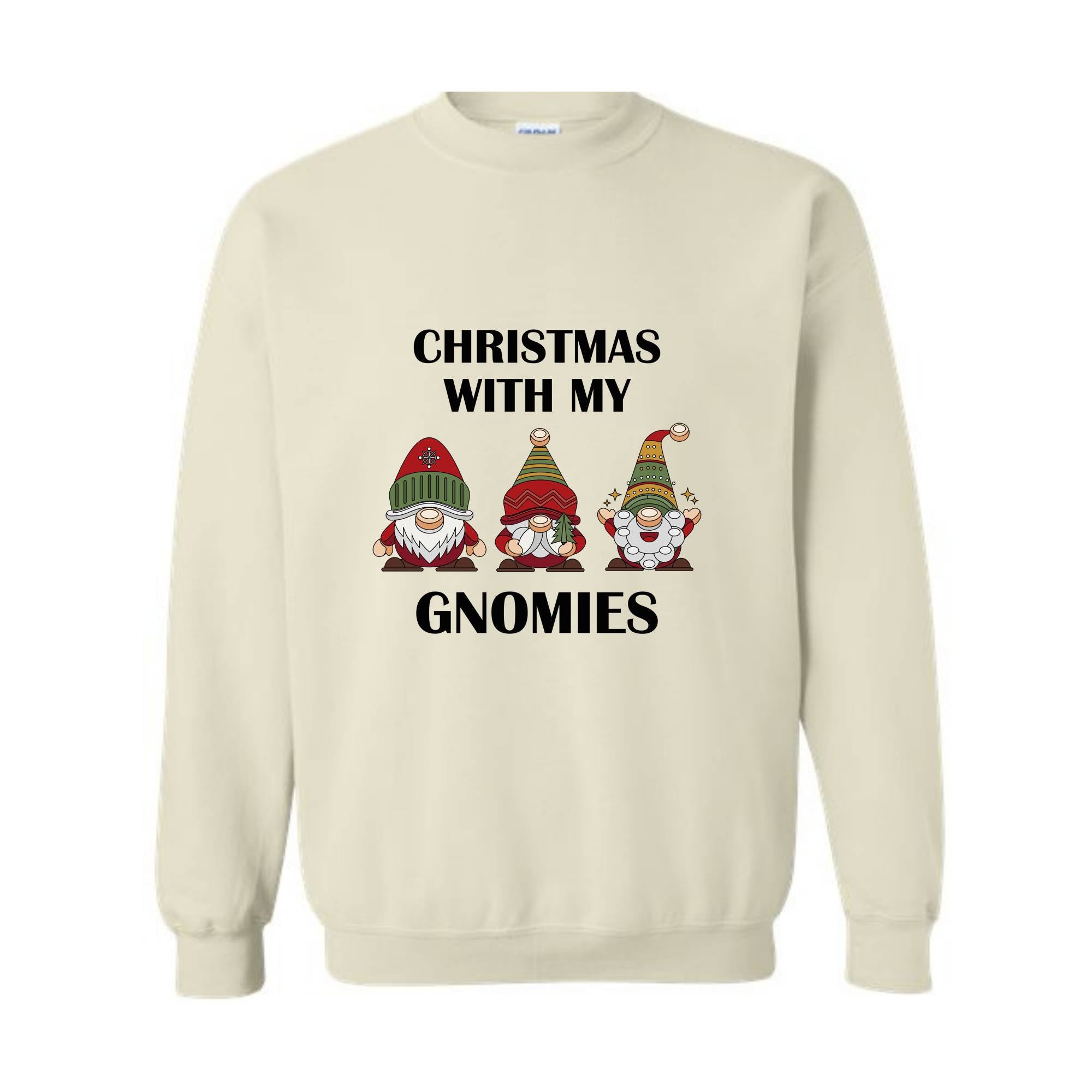 Christmas With My Gnomies Sweatshirt, Gnome Sweatshirt, Gnome Lover Gift, Festive Holiday Sweatshirt, Christmas Sweatshirt