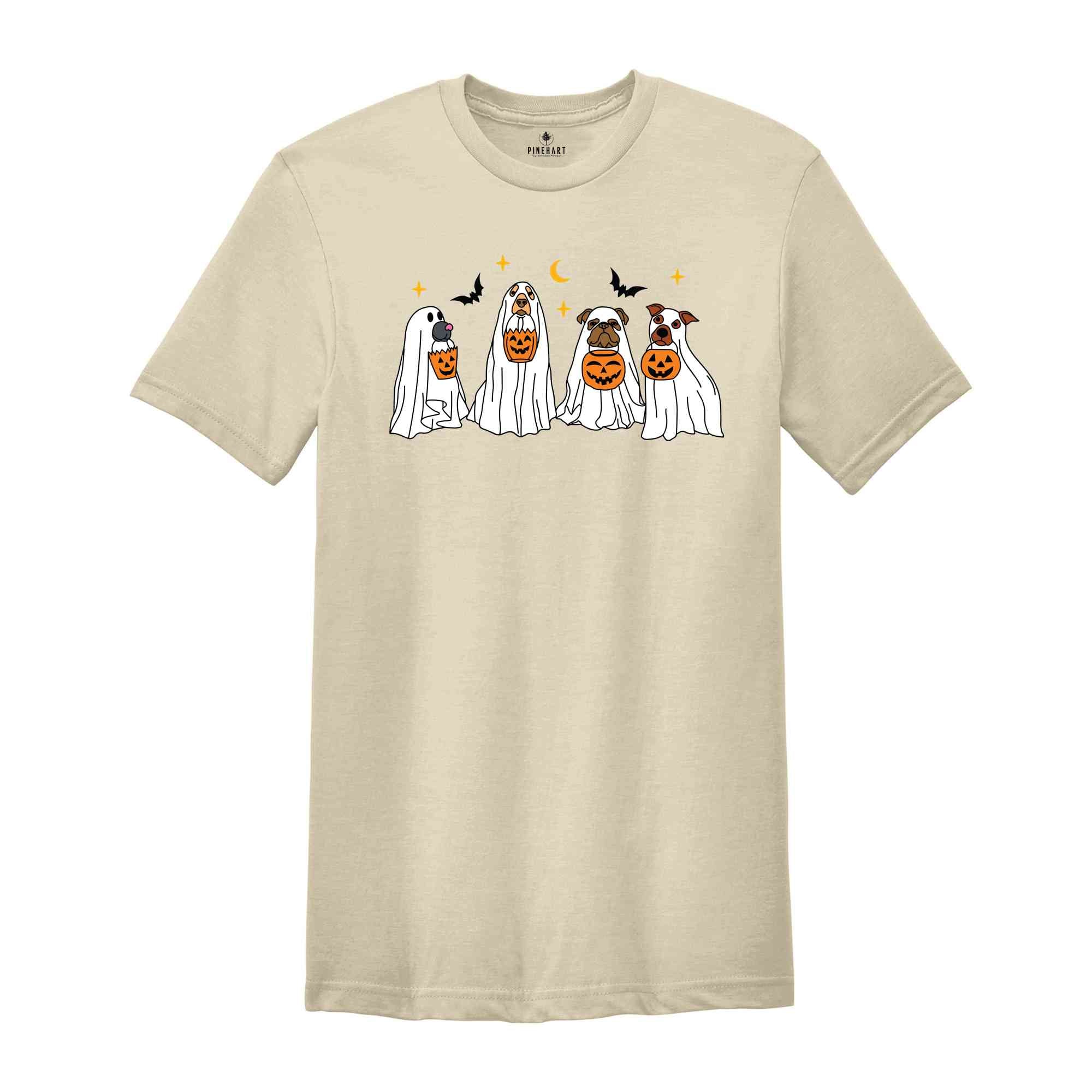 Сute Ghost Dog T-Shirt, Ghost dog Tee, Dog Lovers Shirt, Halloween Dogs Shirt, Spooky Season Shirt, Halloween Gifts