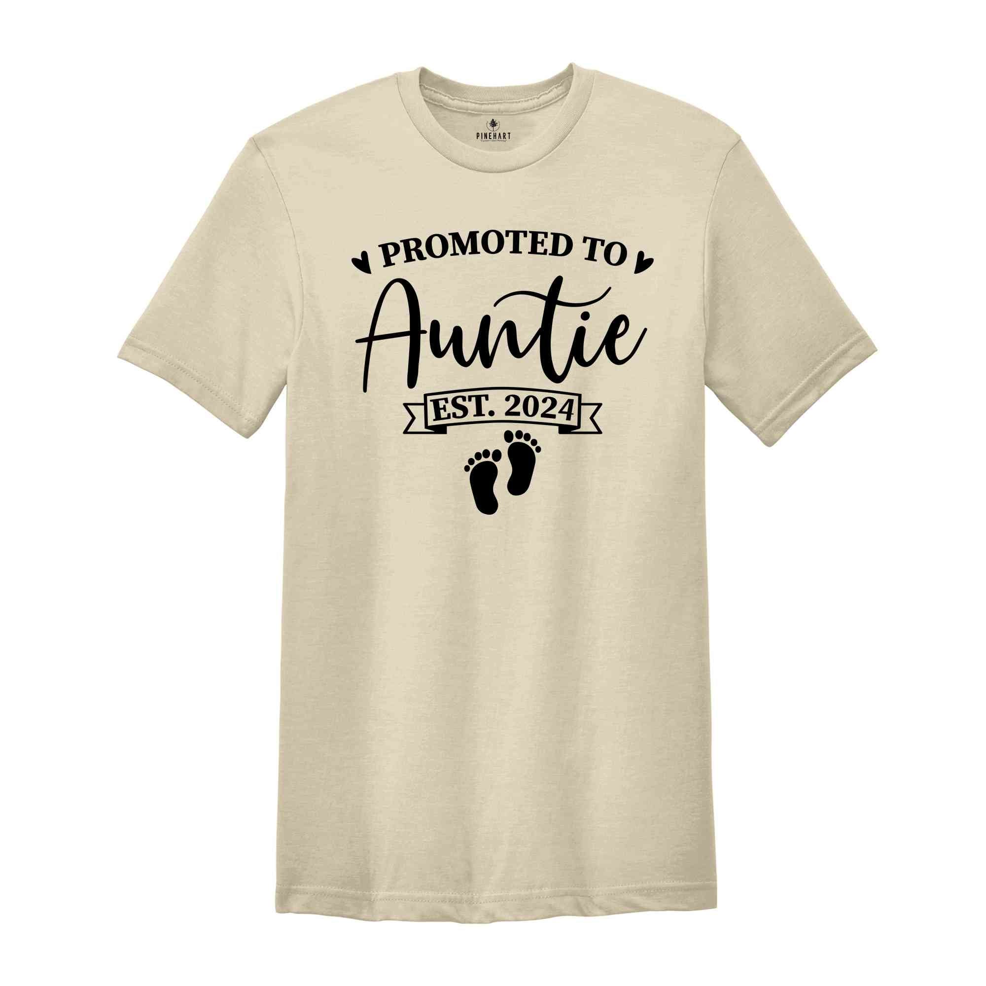 Baby Announcement, Promoted to Auntie, Promoted to Uncle Est. 2024, New Aunt Shirt, New Uncle Shirt, Pregnancy Reveal, Baby Reveal Shirts