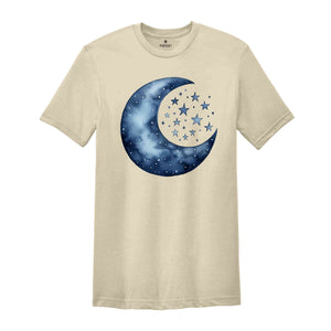 Moon and Stars Shirt, Boho Summer Shirt, Spring Break Tee, Celestial Shirt, Spiritual Shirt, Aesthetic Moon Shirt