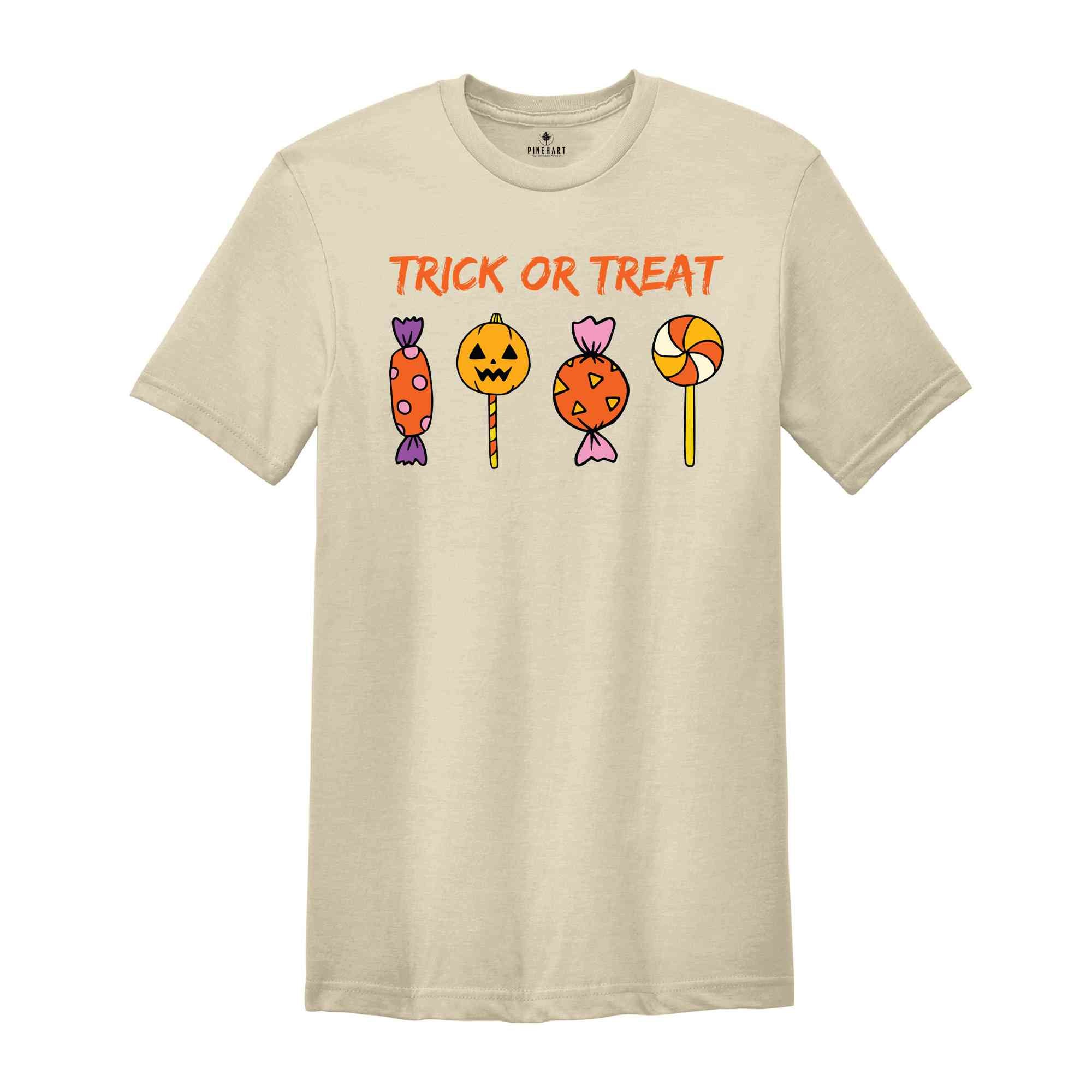 Trick Or Treat Shirt, Halloween Candy T-Shirt, Halloween Treats Tee, Pumpkin Shirt, Halloween Gifts For Candy Lovers