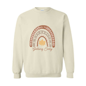 Getting Cozy Sweatshirt, Cute Fall Sweatshirt, Boho Rainbow, Fall Gift, Boho Fall Crewneck, It's Fall Y'all, Autumn Shirt, Cozy Sweater