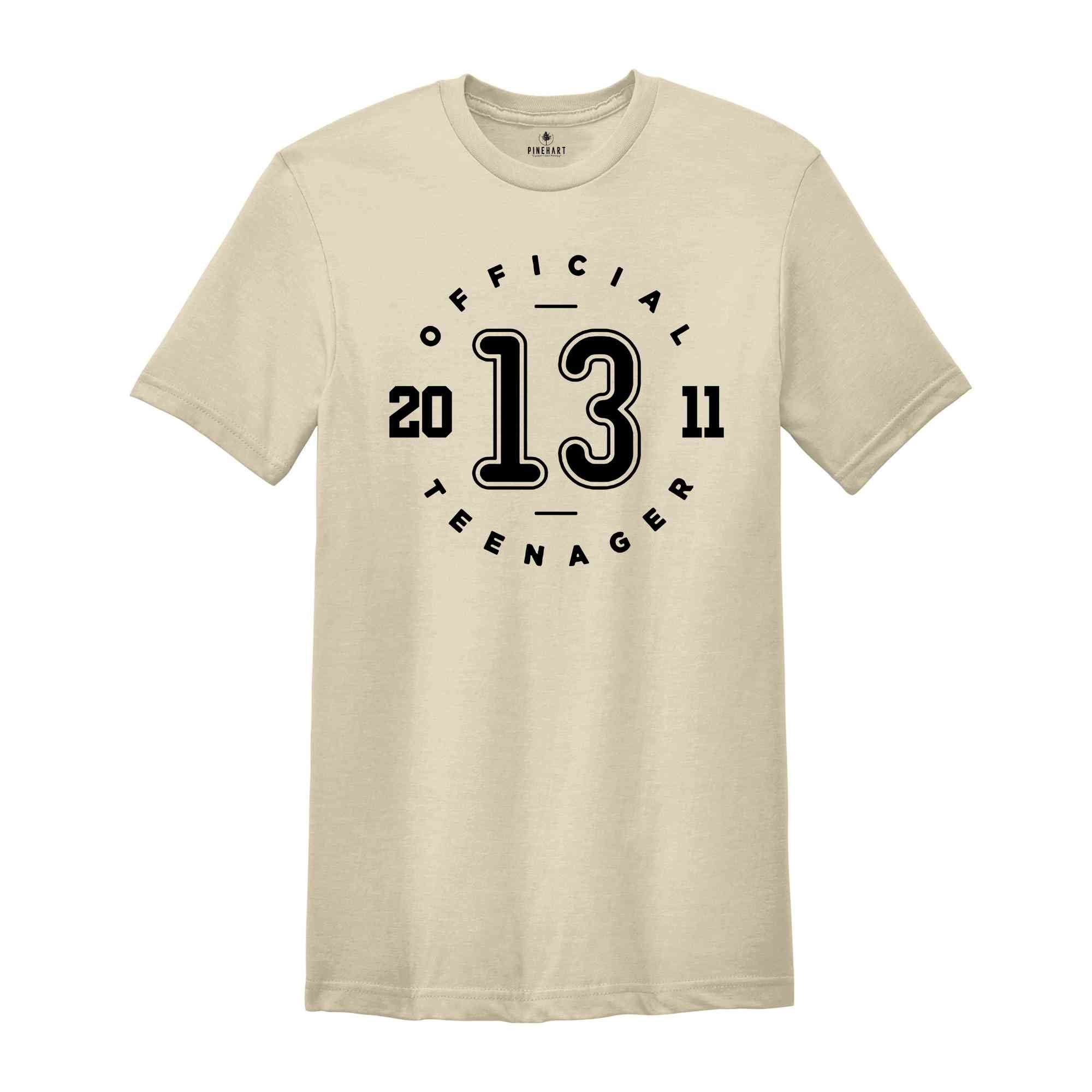 13th Birthday Shirt, Official Teenager, 13th Birthday Gift, 13th Birthday Party, 13th Birthday Girl, Thirteen Birthday, Thirteenth Birthday