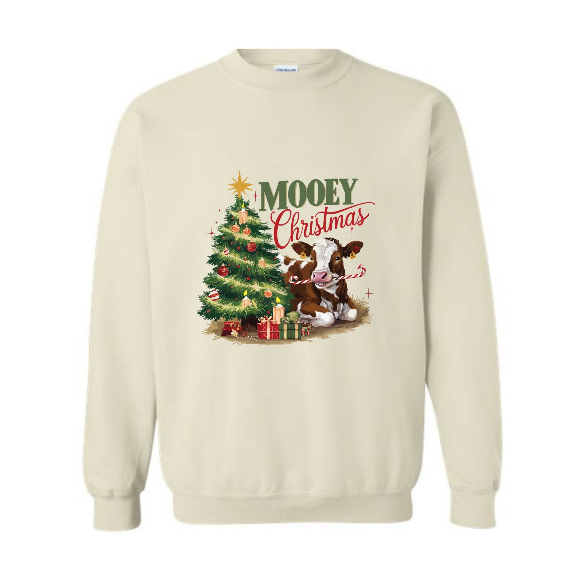 Mooey Christmas Cow Sweatshirt, Cow Lover Gift, Farm Christmas Sweater, Funny Christmas Shirt, Holiday Sweater, Christmas Hoodie