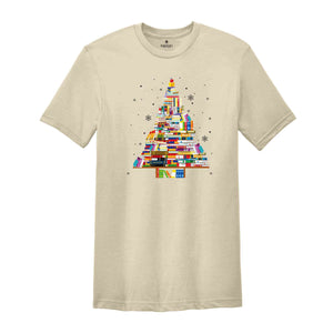 Christmas Tree Made of Books Shirt, Book Lovers Christmas, Bookworm Xmas Shirt, Gift for Book Lover, Book Tree Shirt