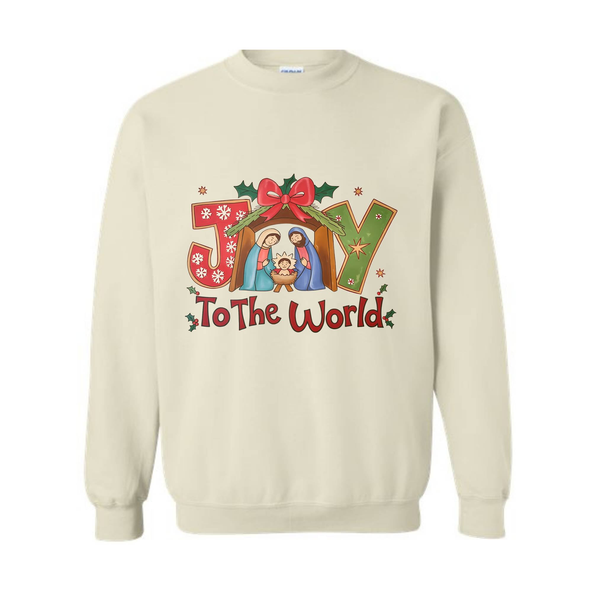 Joy To The World Sweatshirt, Christian Christmas Sweater, Cute Xmas Hoodie, Retro Christmas Nativity Scene Sweater, Christmas Gifts