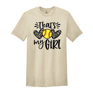 That's My Girl Shirt, Leopard Softball Mom, Softball Fan Shirt, Proud Softball Mom, Game Day Shirt, Leopard Heart Shirt