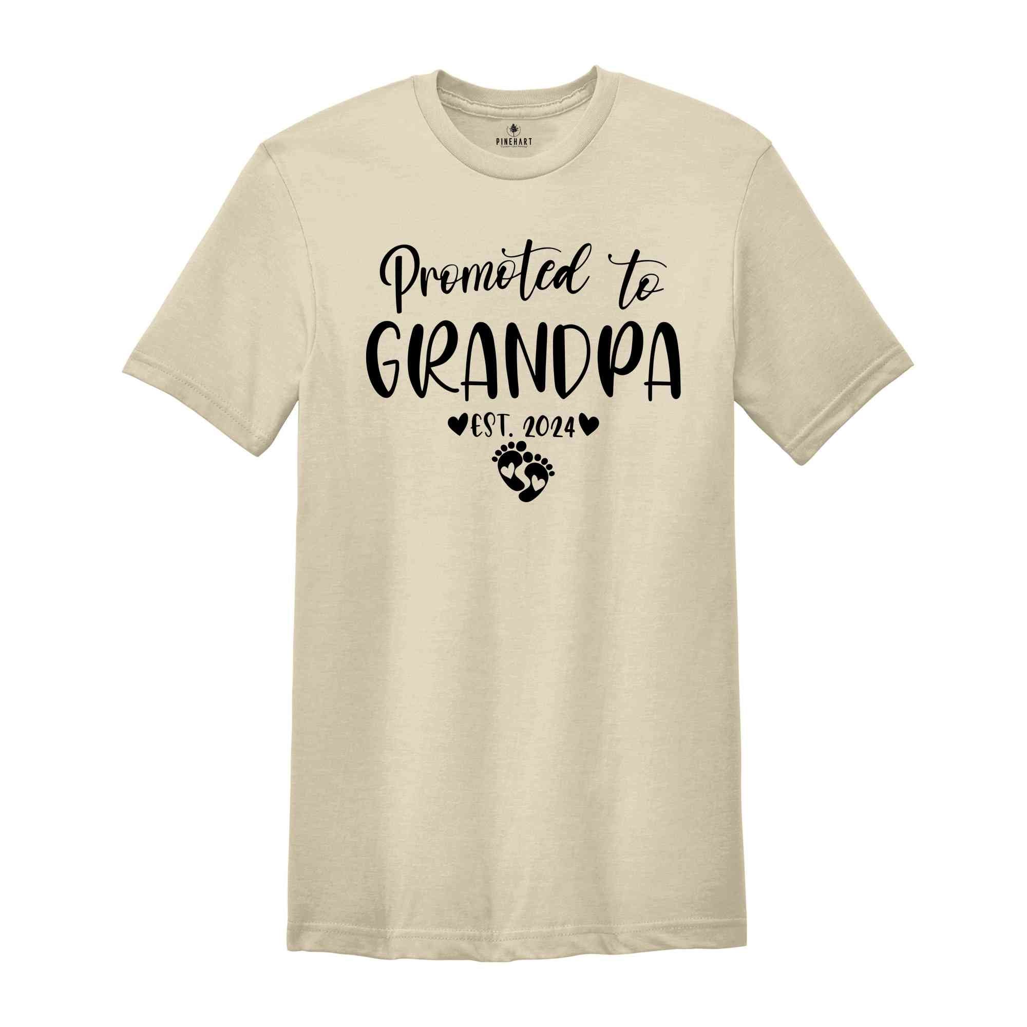 Promoted to Grandma Grandpa Est 2024 Matching Shirt, New Grandma Shirt, New Grandpa Shirt, New Grandparents Shirt, Funny Gender Reveal Shirt