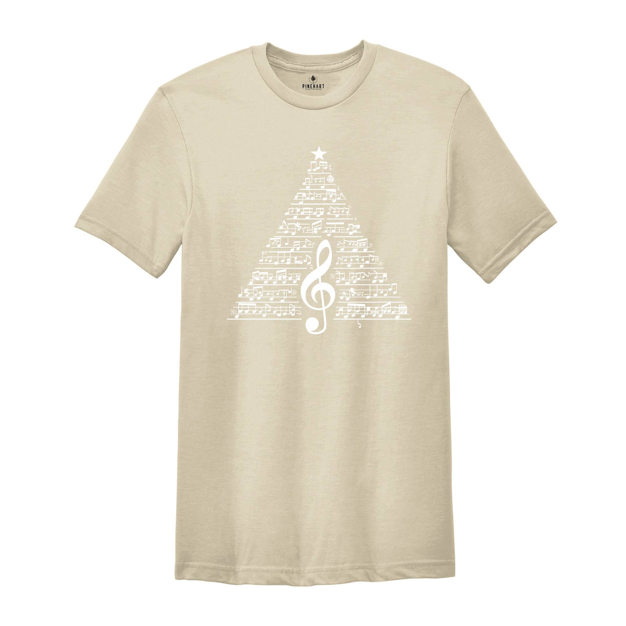 Christmas Tree Music Sweatshirt, Music Note Tree Sweater, Music Lover Christmas Gift, Musician Mother Gift Shirt, Christmas Vibes T-Shirt