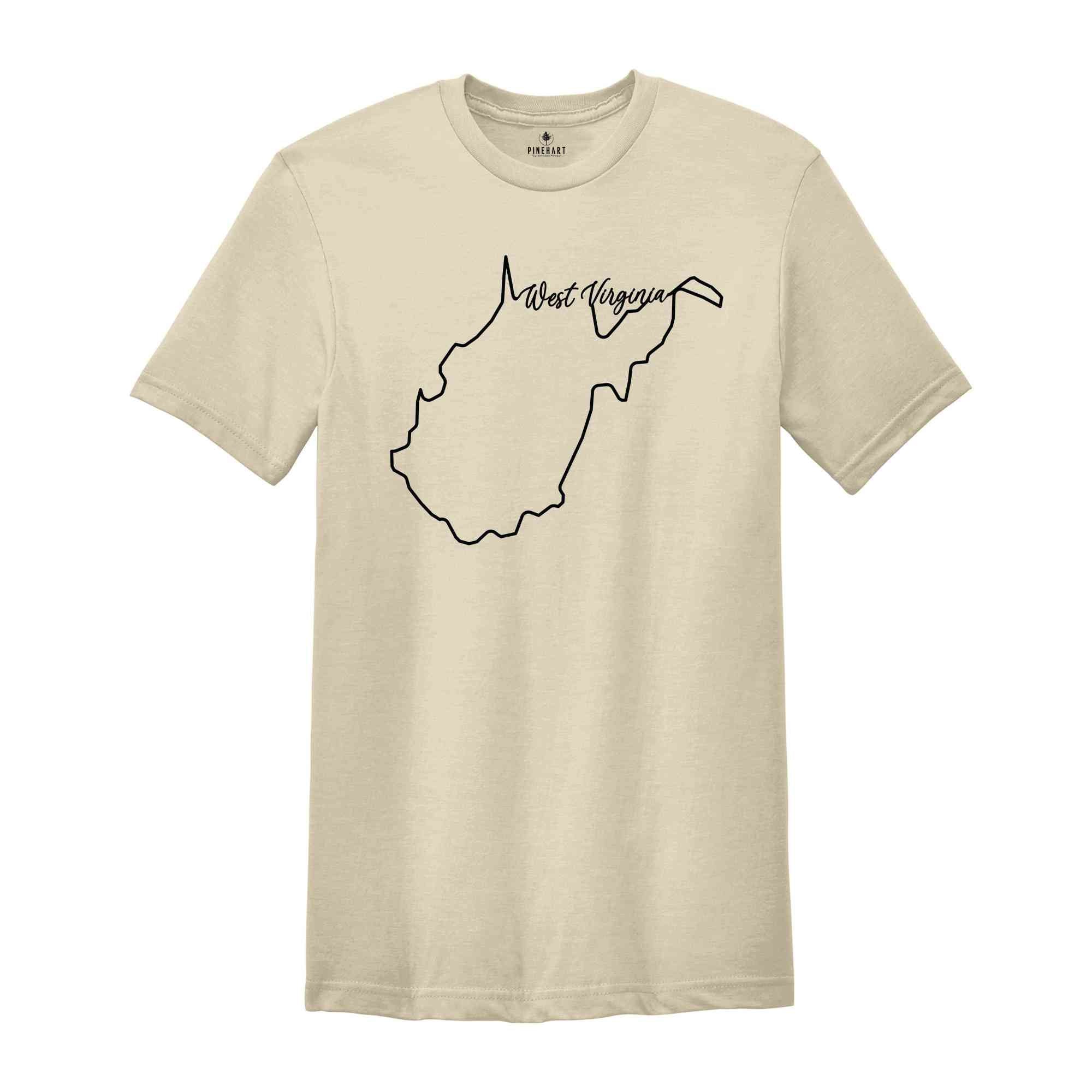 West Virginia State Shirt, The USA State Shirt, West Virginia USA Shirt, West Virginia Map Outline Shirt, US Outline Shirt, United States