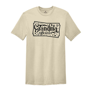 Custom Grandma Est 2024 T-Shirt, Grandma Shirt, Gift For Grandma, Grandmother Shirt, Mimi T-Shirt, Grandma Est Tee,