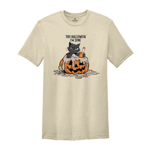 This Halloween I'm Done Shirt, Cute Ghost Black Cats Halloween Shirt, Halloween Shirt, Spooky Season, Cat Lover Gift